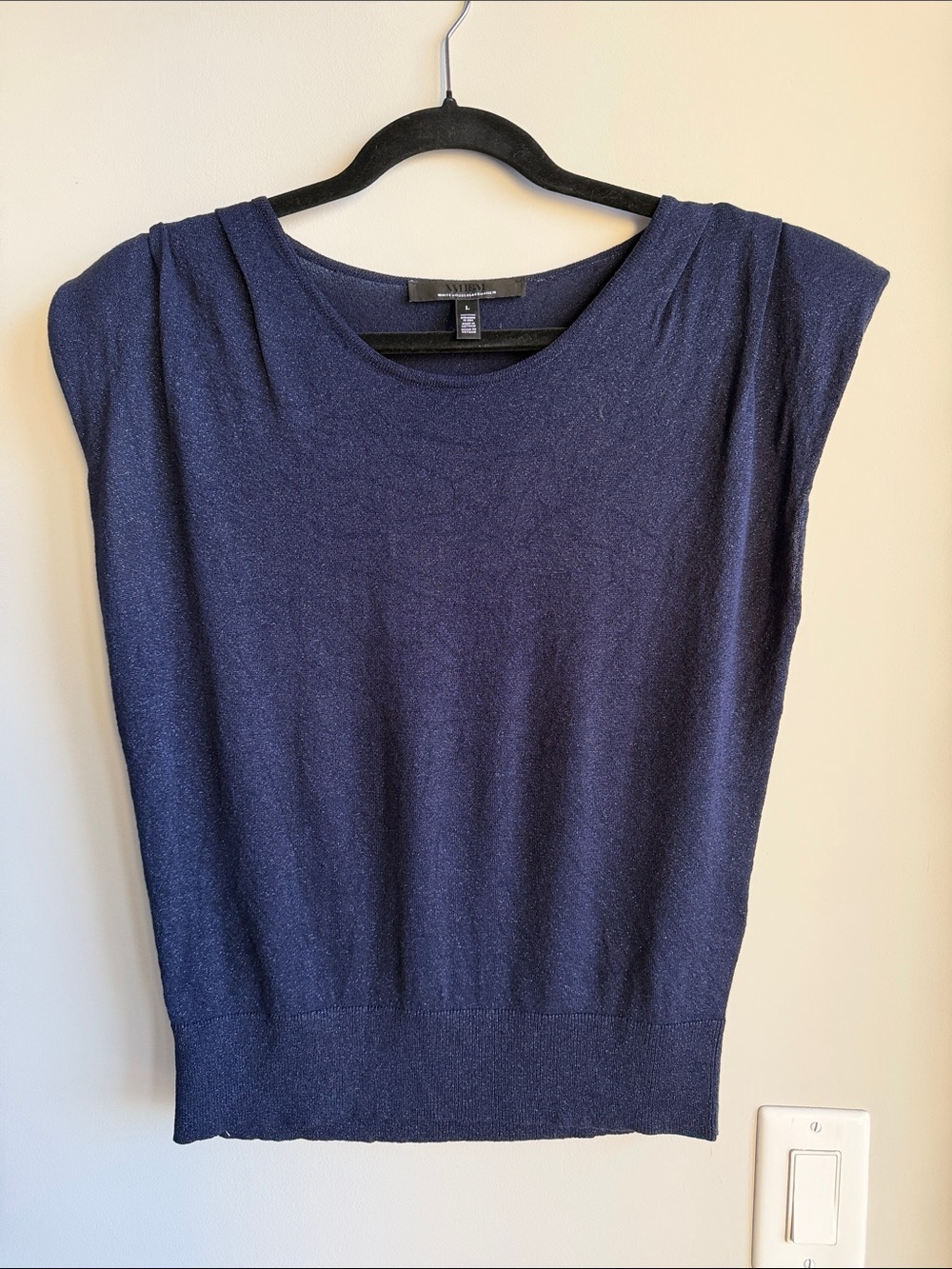 WHBM Midnight Navy Shimmer Knit Tank
